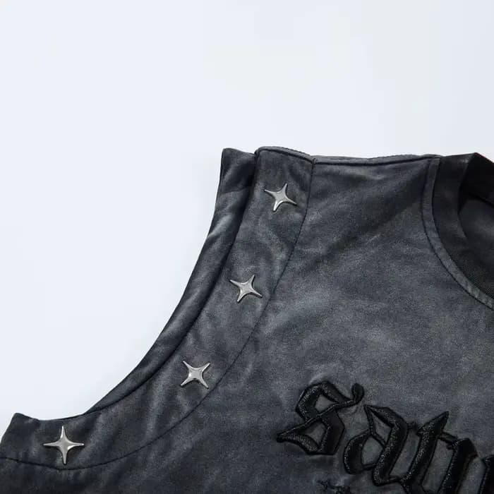 T-shirts d'été débardeurs hommes faux deux rue américaine rétro marque à la mode lourd lavé pur coto
