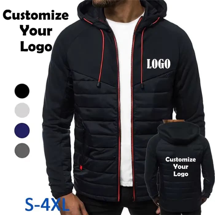 Veste à fermeture éclair imprimée personnalisée pour hommes