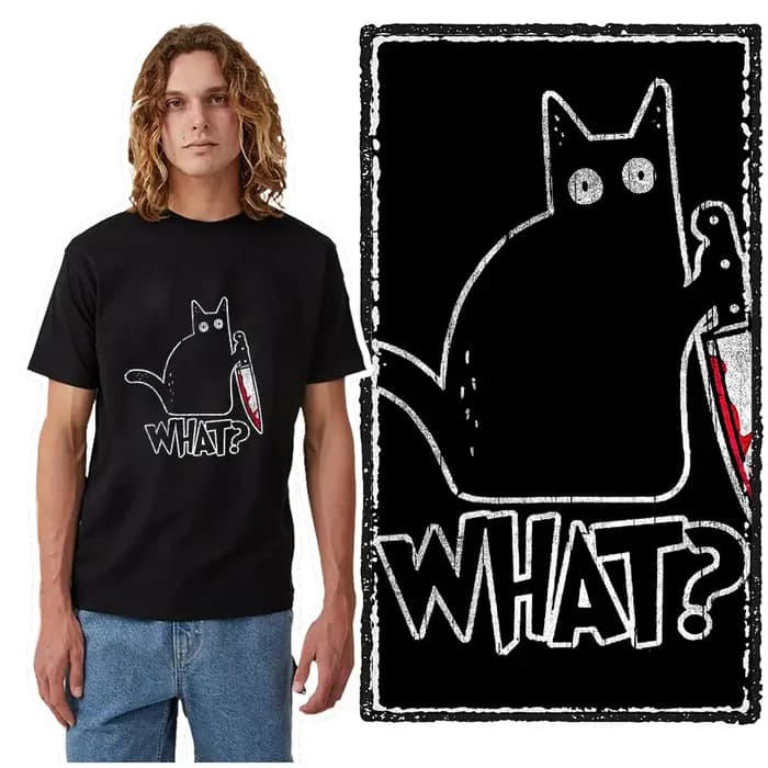 CA0213 100% coton à manches courtes chat unisexe t-shirt décontracté été lâche chat hommes t-shirt p