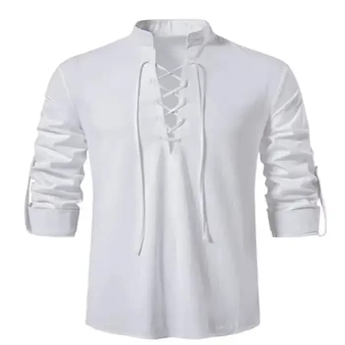 T-shirt à manches longues et col en V pour hommes