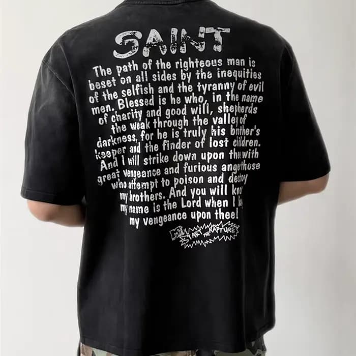 T-shirt à col rond rétro style célébrité Y2K SAINT 1:1