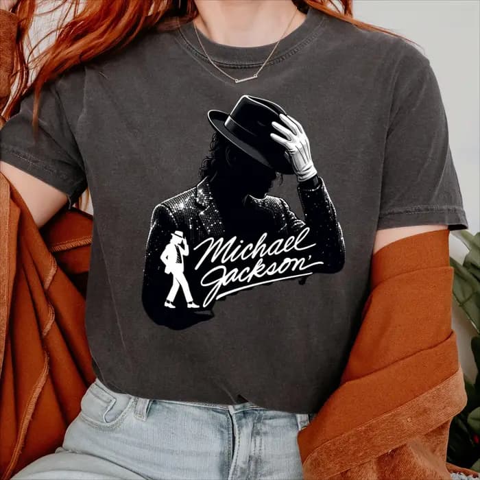 T-shirt unisexe en coton 100% avec motif de film de Michael Jackson