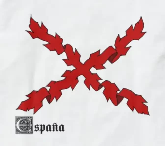 Dieu, patrie et roi. T-shirt croix espagnole de bordeaux. T-shirts décontractés à manches courtes 100% coton