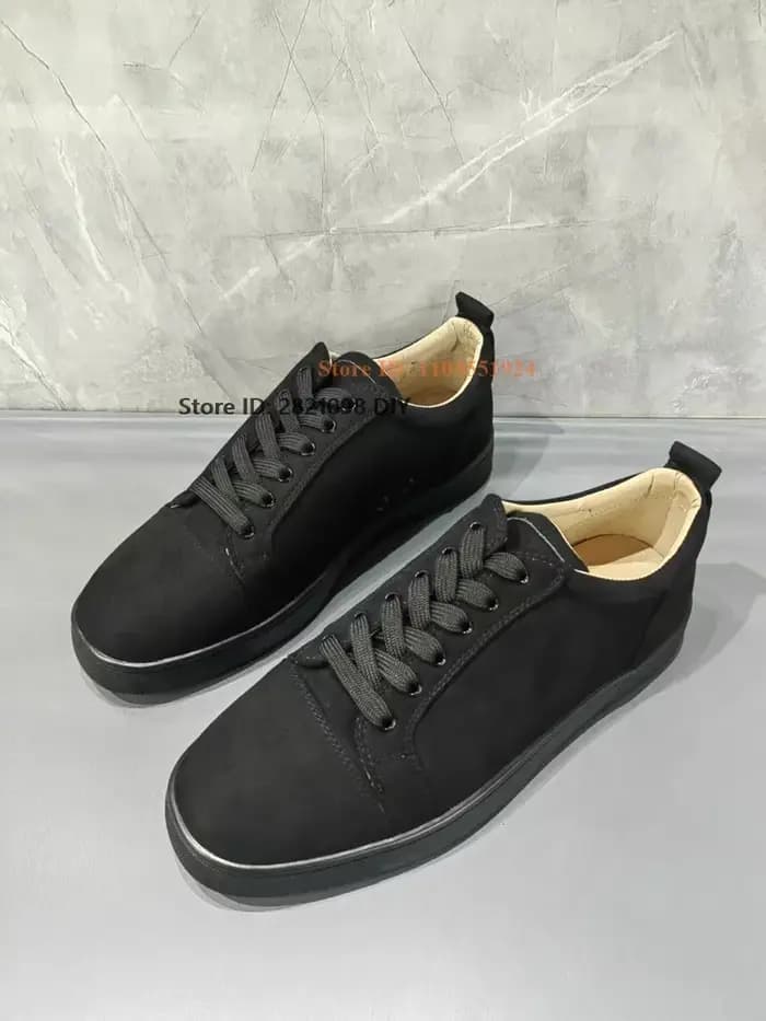 Baskets concises en cuir suédé gris à lacets unisexe hommes femmes coupe basse couleur mixte chaussu