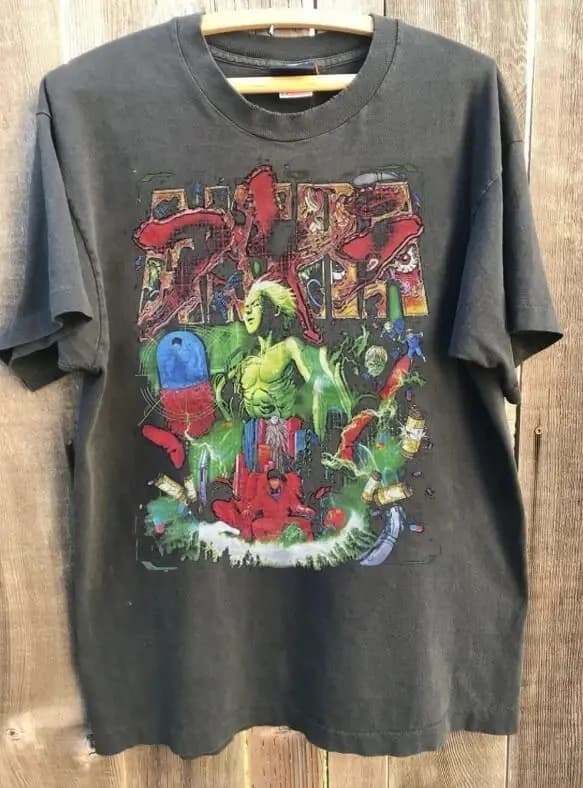 T-shirt Akira style basique des années 90, couleur anthracite, unisexe, pour hommes et femmes, t-shi