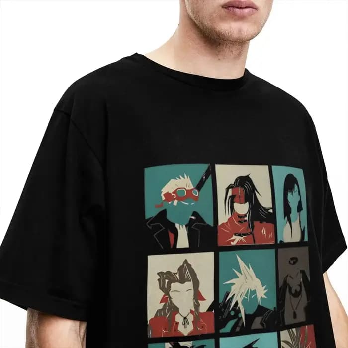 T-Shirt en Coton Rétro à Col Rond pour Homme