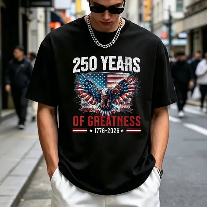 T-shirt vintage à manches courtes pour hommes, avec drapeau américain, 250e anniversaire, imprimé We The People, décontracté, patriotique, pour le 4 juillet