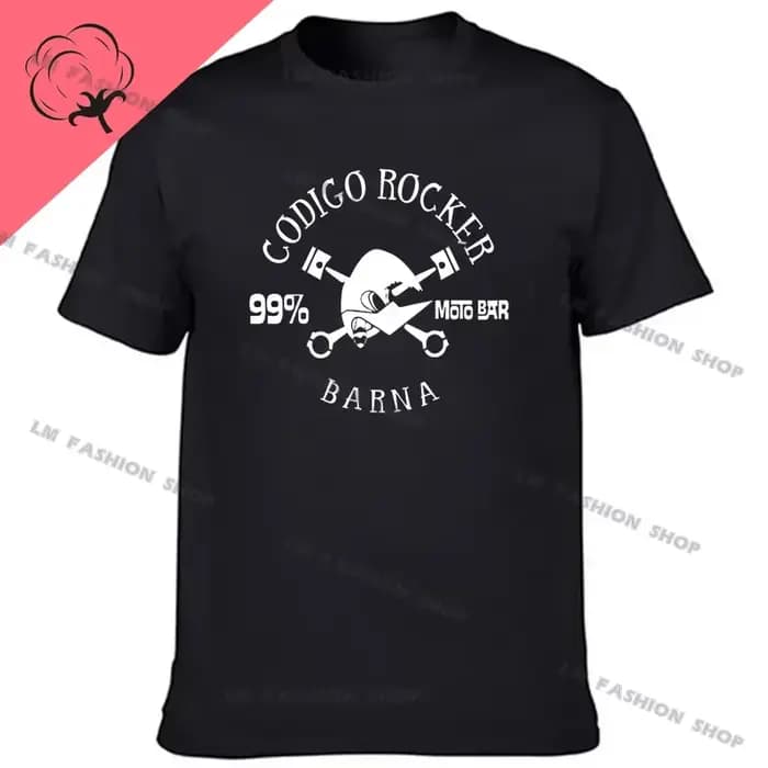 Coton haut d'été t-shirts homme drôle T-shirt Camiseta Loquillo Y Los Trogloditas Negra cadeaux de noël