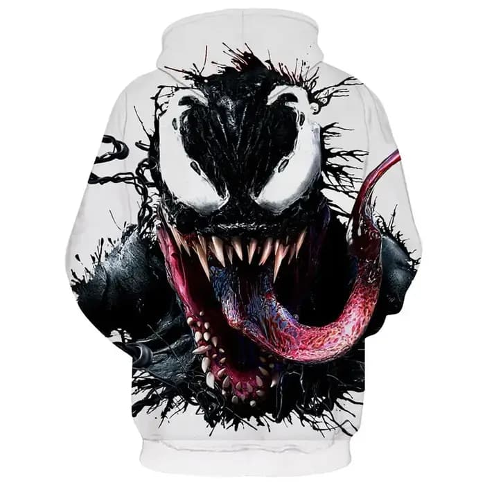 Venom Villain-Sweat à capuche à manches longues imprimé en 3D pour hommes