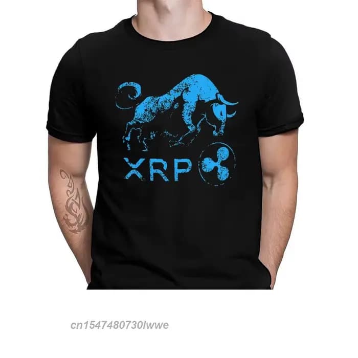 Bullrun Hodl Blockchain Bull T-Shirt hommes Top qualité coton à manches courtes Cool Xrp ondulation pièce crypto-monnaie chemise décontractée