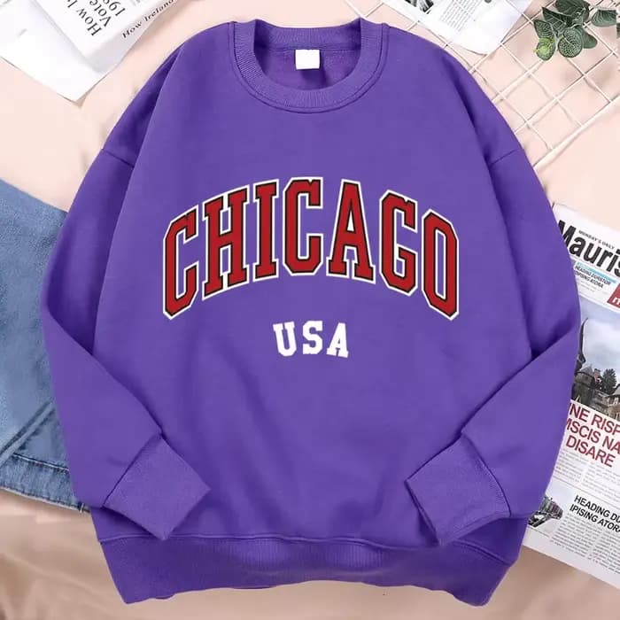 Chicago Usa classique ville graphique vêtements sweat homme Harajuku