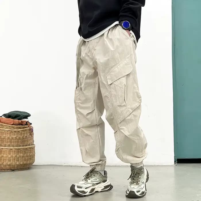 Techwear coréen Cargo pantalon hommes printemps été séchage rapide léger Streetwear décontracté coup