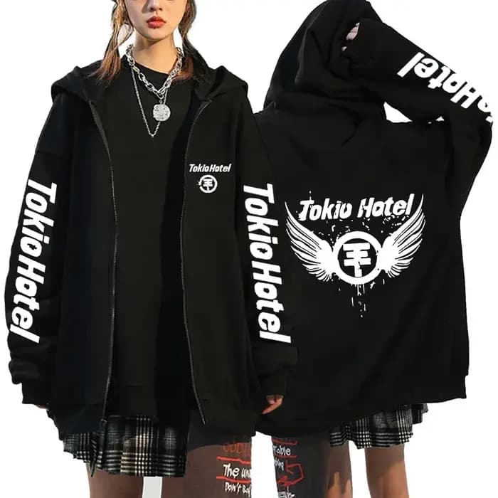 Tokio Hotel sweat à capuche hommes femme Harajuku veste zippée