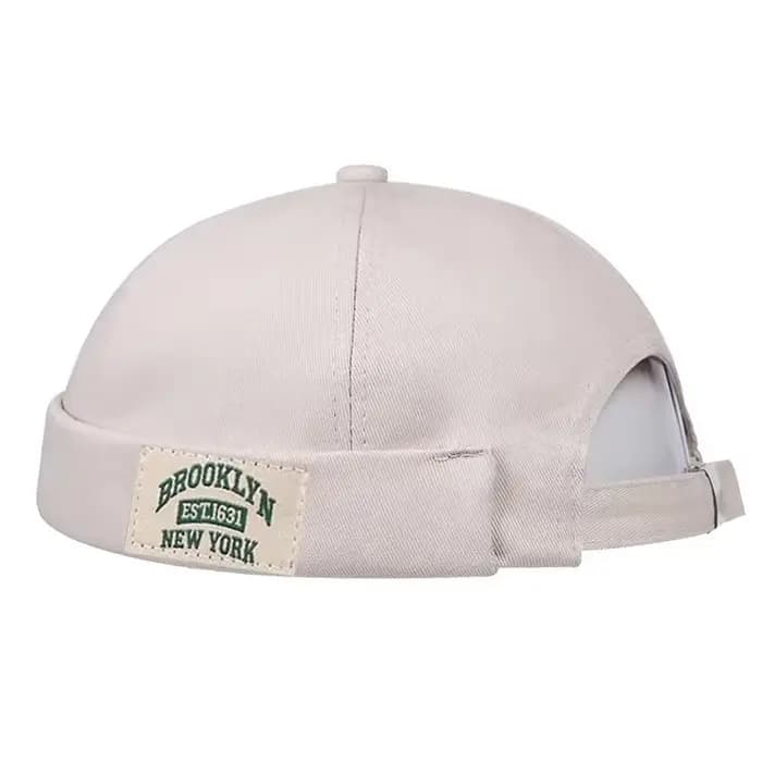 Étiquette de tissu sans bride Skullies casquette bonnet chapeau hommes rue Portable Docker chapeaux Melon peau
