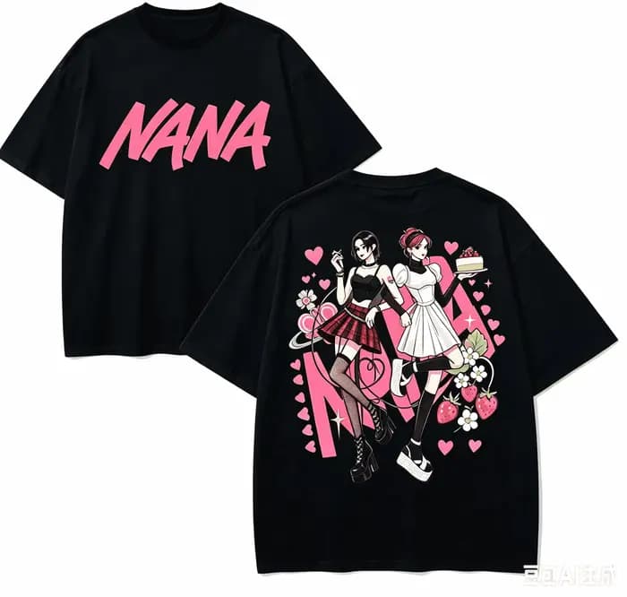 T-shirt Nana Anime Lover en coton Harajuku