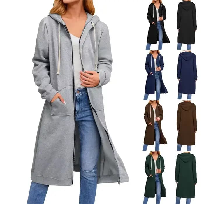 Sweats à capuche zippés pour femmes avec poches