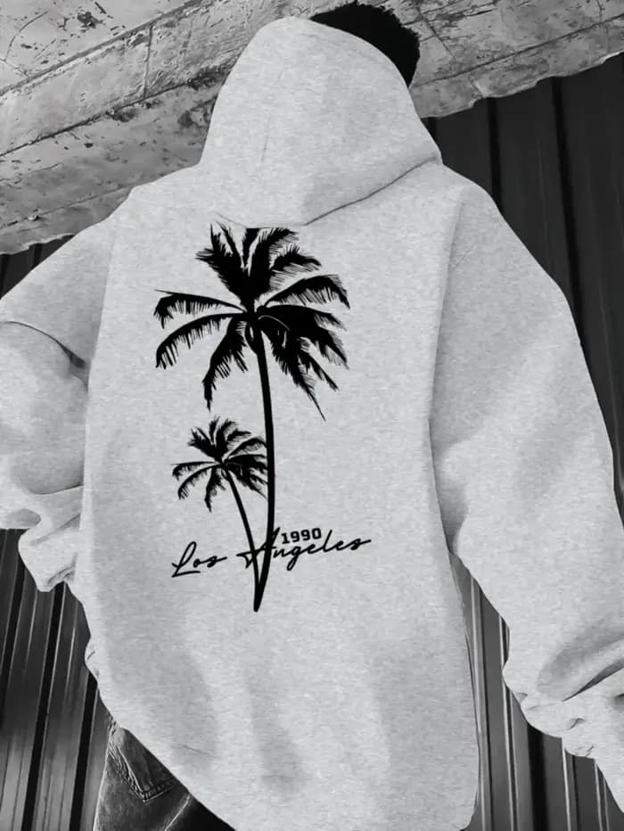 Sweat à capuche tendance pour hommes avec des éléments représentant des cocotiers