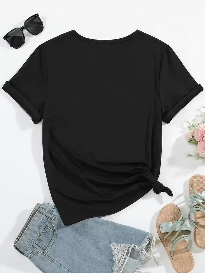 T-shirt imprimé chien et main