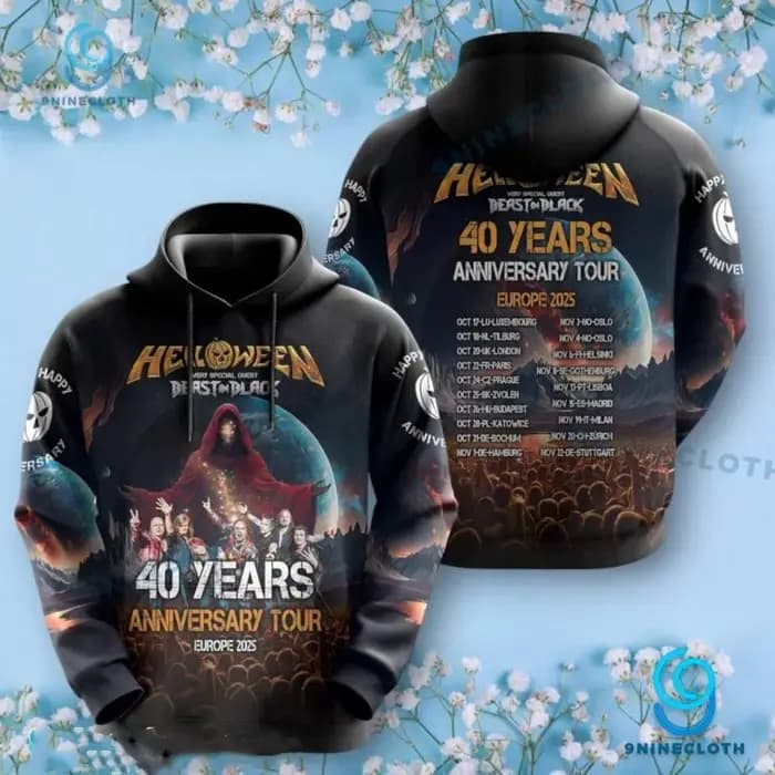 Rock Helloween 40 ans anniversaire Tour 2025 impression 3d sweat à capuche pour homme femmes mode