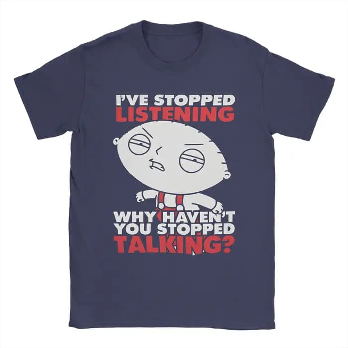 Familles gars Stewie Griffin T-Shirts hommes arrêter de parler Cool coton t-shirt col rond à manches courtes
