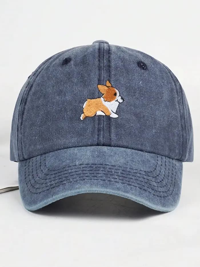 Casquette de baseball brodée corgi pour hommes et femmes