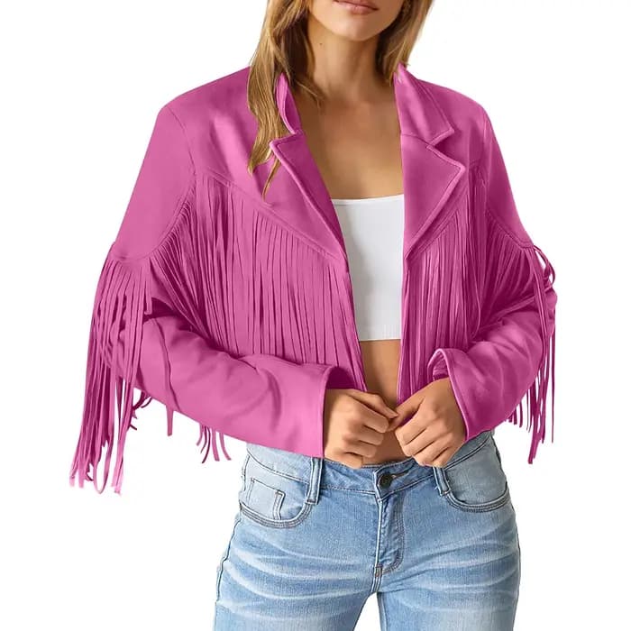 Rave frange Cowboy mode Bomber vestes femmes moto glands manteaux courts haute rue dames discothèque vêtements