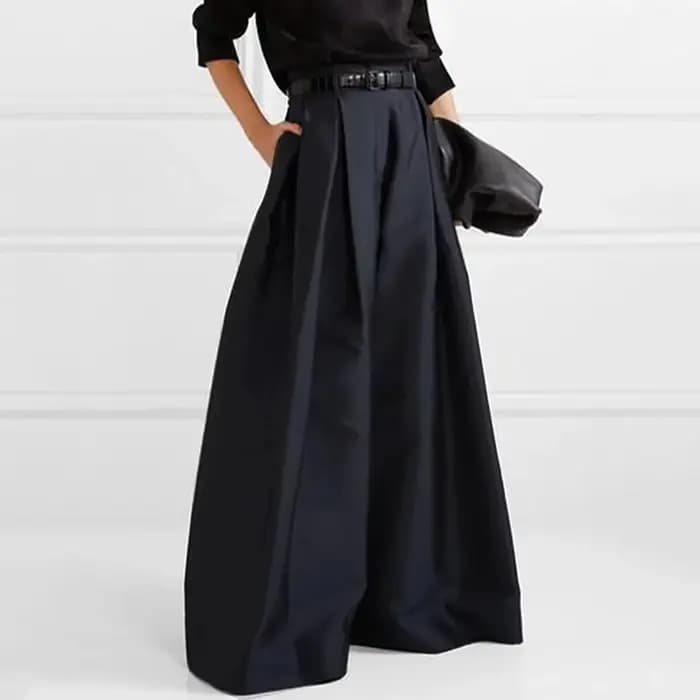 Mode femmes Baggy pantalon été Vintage ample taille haute jambe large pantalon noir pour femme vêtements surdimensionné