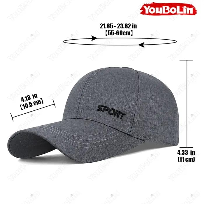 Casquette de baseball à visière oversize pour homme – Casquette de sport respirante de couleur unie avec broderie minimaliste, idéale pour la randonnée, la course à pied et le quotidien
