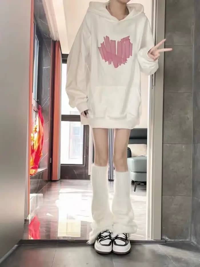 Sweat à capuche mignon vêtements pour femmes Sherpa lettrage abstrait
