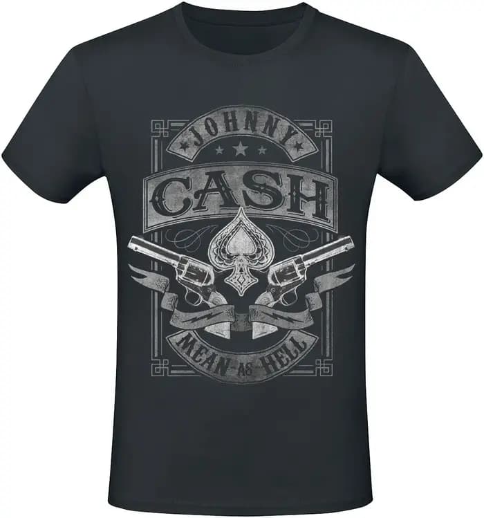 T-shirt Johnny Cash Original Rock N Roll Rouge et Gris 2026 pour Hommes et Femmes