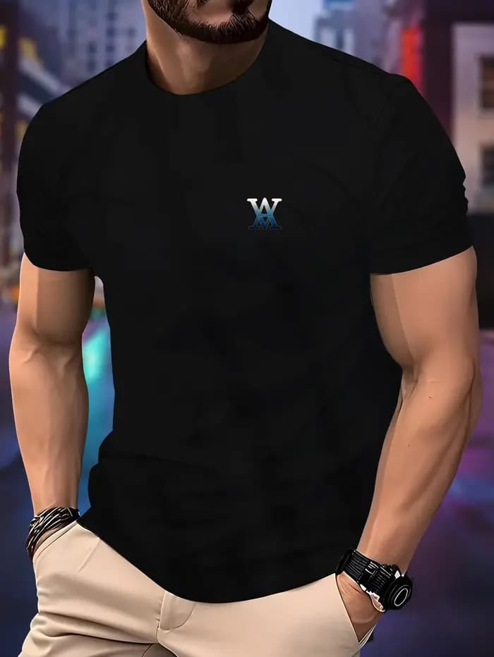 T-shirt de course à col rond pour hommes