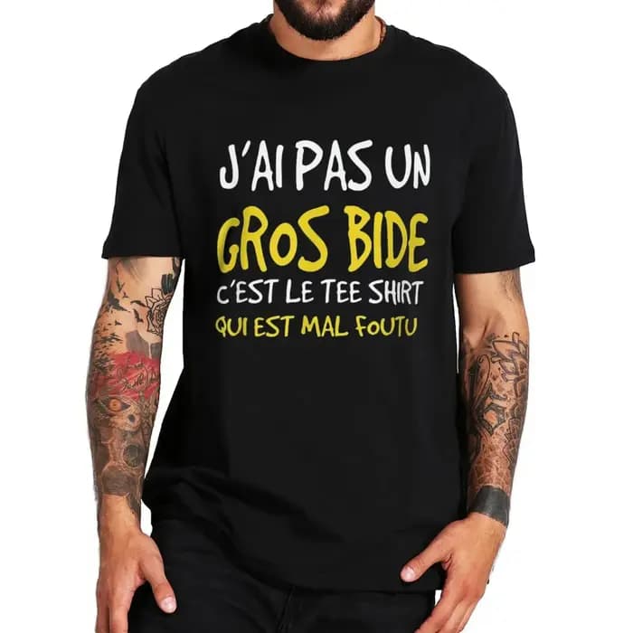 T-shirt humoristique unisexe, 100% coton, décontracté et humoristique, I Don't Have A Big PAUNCH, Y2K, été