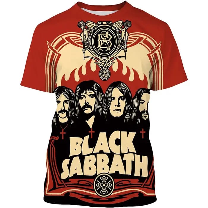Été nouveau à la mode Black Sabbath hommes 3D imprimé T-shirt Hip Hop décontracté Cool à manches courtes