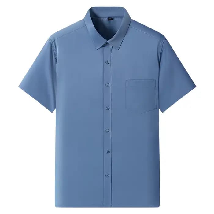 Nouveau Anti-rides hommes chemises manches courtes chemises habillées pour hommes coupe ajustée Cami