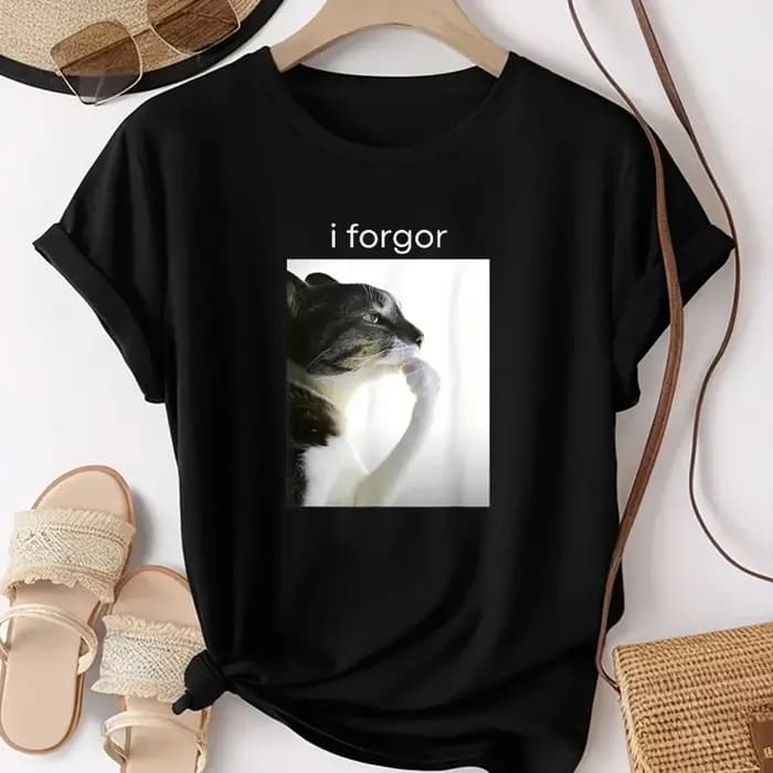 T-shirt graphique Y2K à col rond et manches courtes pour femme