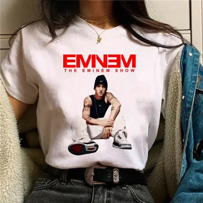 T-shirt femme graphique, streetwear, humoristique, japonais, Eminem, 600