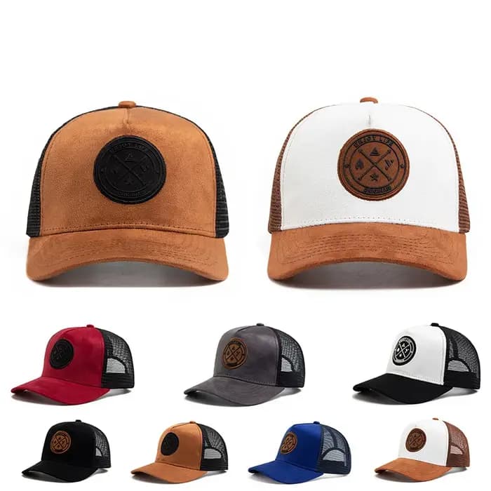 Casquette de baseball en cuir circulaire pour homme et femme