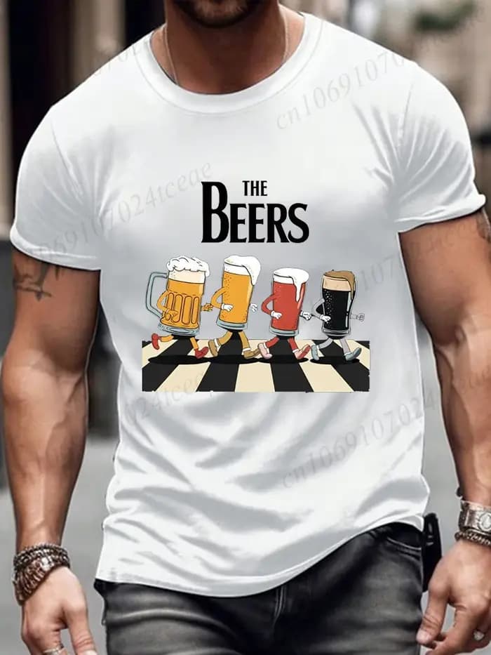 T-shirt à manches courtes pour hommes amoureux de la bière t-shirts mode haut d'été décontracté