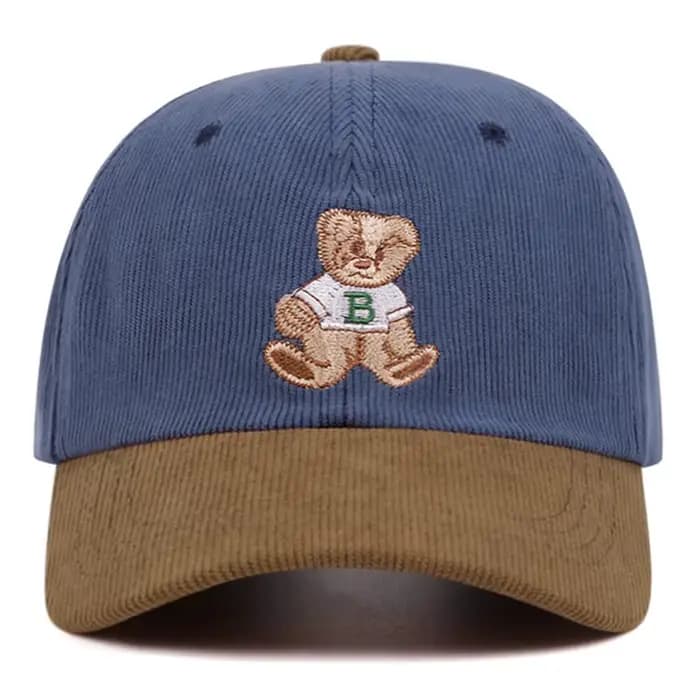 Casquette d'opérabilité en velours côtelé ours mignon pour hommes et femmes