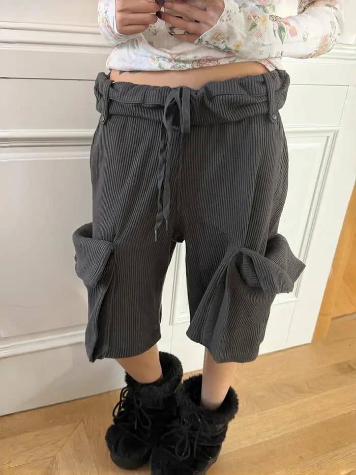 REDDACHiC Short cargo pour femme à taille roulée