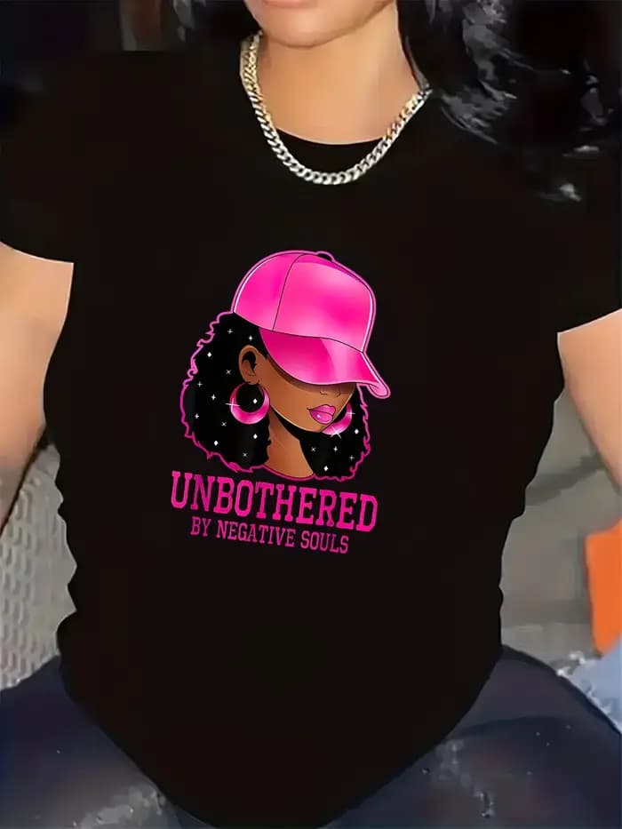 T-shirt pour femme, motif graphique décontracté pour un usage quotidien