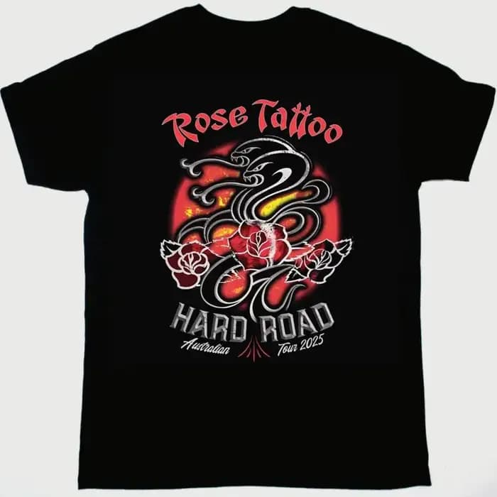 Rose tatouage Rock'n'Roll bande 2025 t-shirt coton S 4XL LI1611