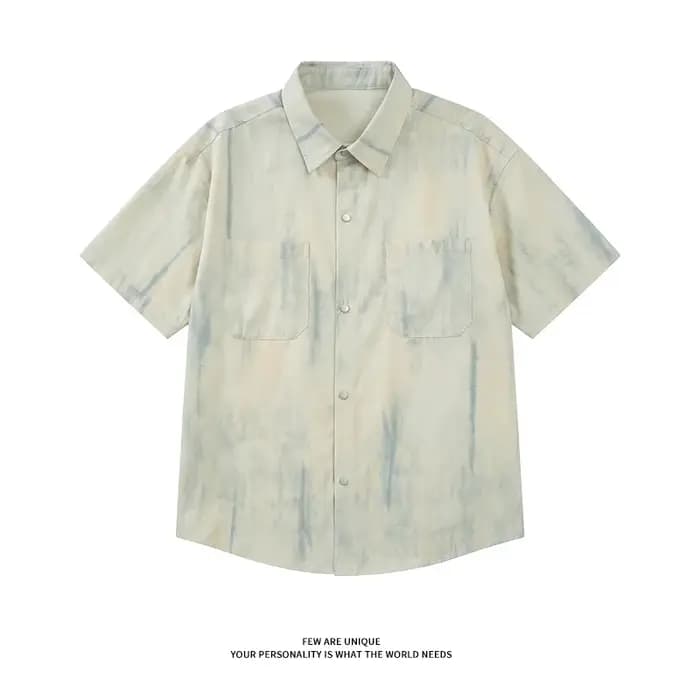 Chemise décontractée tie-dye à manches courtes pour homme, style américain, légère, été 2026