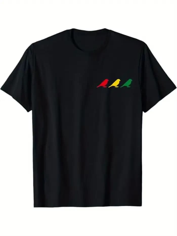 Rastafari jamaïcain Reggae T-Shirt coton décontracté col rond coupe régulière avec coloré drapeau ra