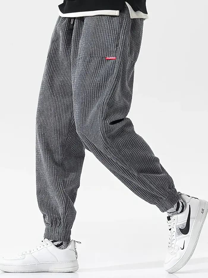 Baggy velours côtelé survêtement pantalon hommes Tech polaire pantalons