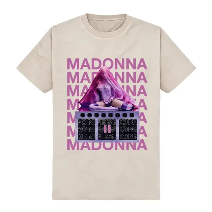 T-shirt unisexe streetwear Madonnaa CONFESSIONS II à imprimé graphique