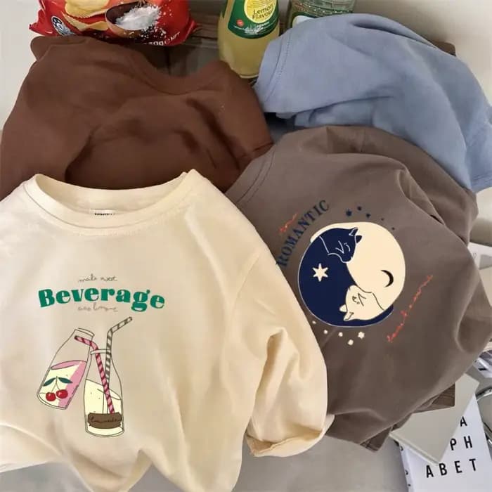 T-shirts mignons à manches longues