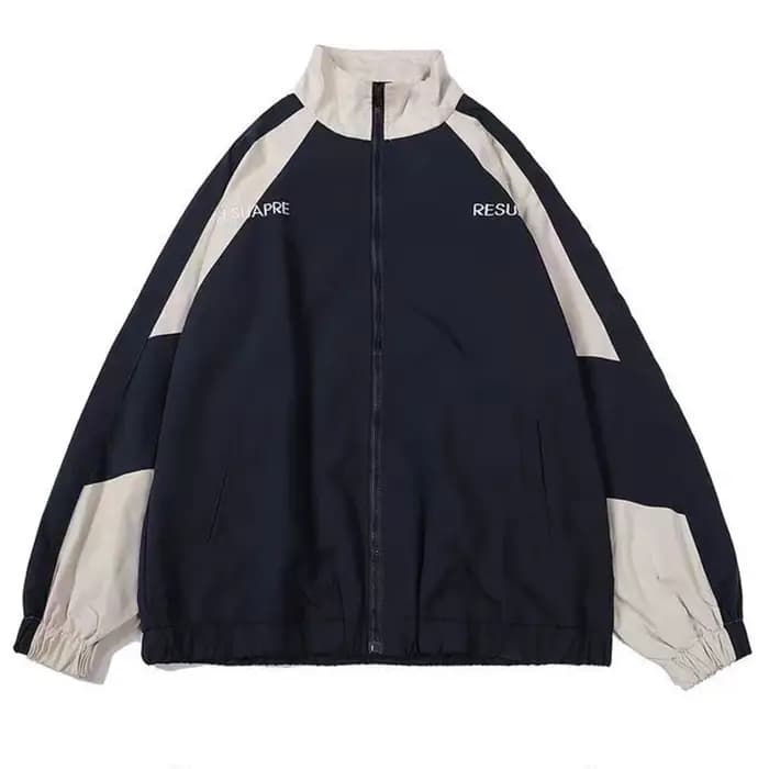 Hip Hop varsité veste hommes haute rue Patchwork couleur noir coupe-vent manteaux femmes printemps a