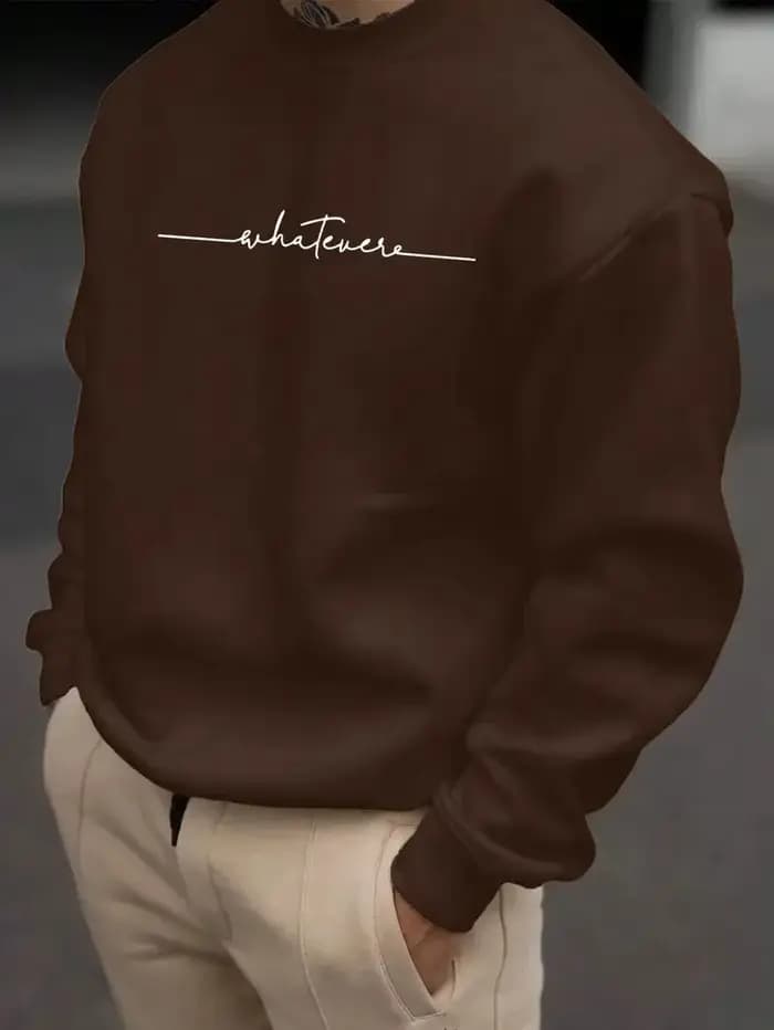 Le nouveau sweat à capuche à col rond pour hommes pour le printemps et l'automne 2025 présente une mode de rue et un confort avec des imprimés de lettres 3D