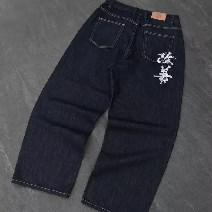 Jeans noirs Harajuku hip hop Fromszn
